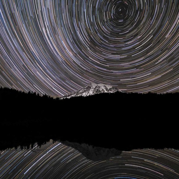 Star Trails over Mt. Rainier