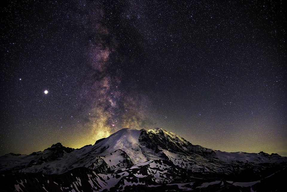Milky Way over Mt. Rainier, WA