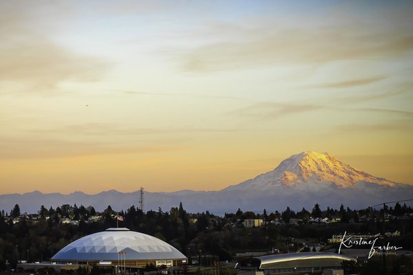 Tacoma Dome with Mt. Rainier from Tacoma, WA